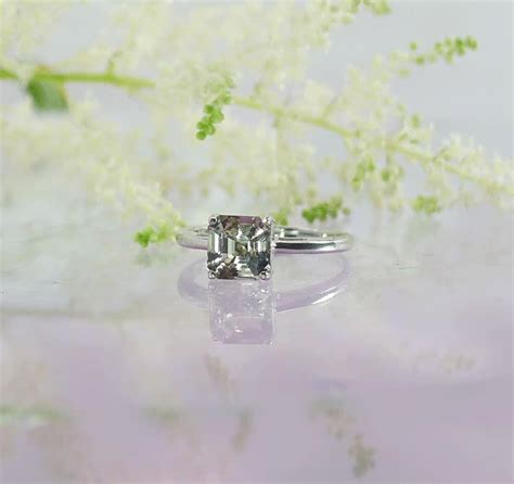 Princess cut solitaire ring herkimer diamond conflict free