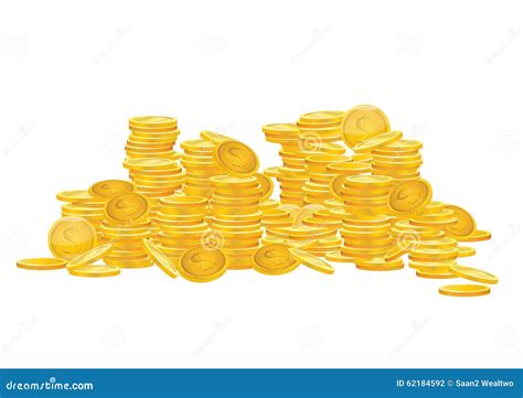 Gold Coins stock vector. Illustration of gold, assets - 62184592