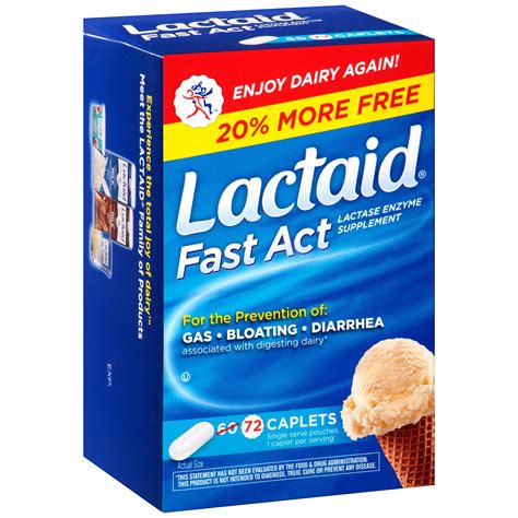 Lactaid Fast Act Lactase Enzyme Supplements, 72 Count - Walmart.com