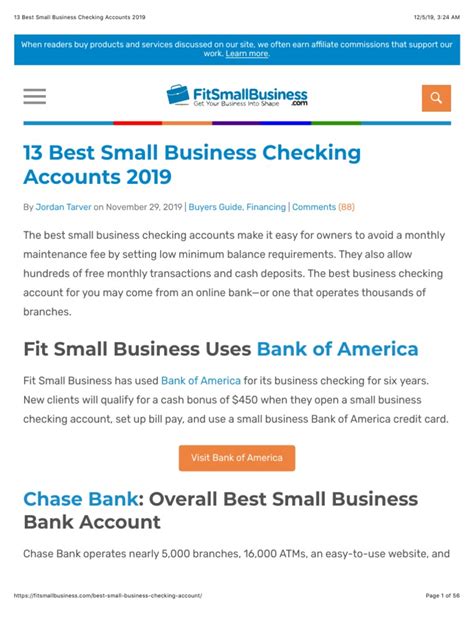 13 Best Small Business Checking Accounts 2019 | Transaction Account | Fee