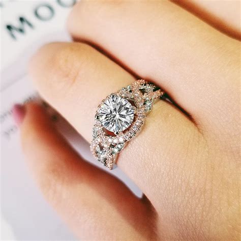 2019 New design twisted band Rose Gold silver Color engagement ring for ...