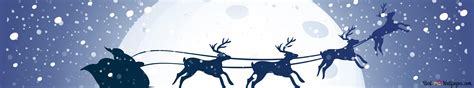 Santa flying in sleigh silhouette 8K wallpaper download