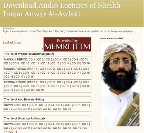 100s Of Al-Awlaki Sermons Available On Blog | MEMRI