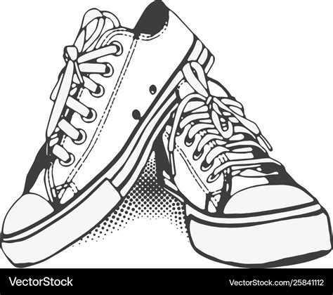 Black and white sneakers on isolated Royalty Free Vector