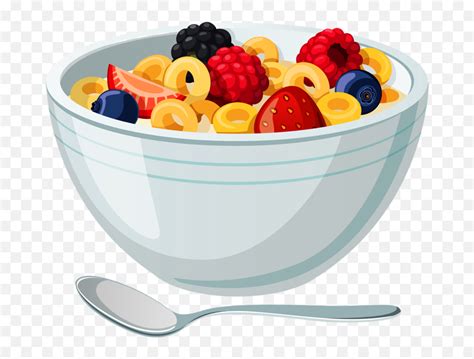 Clipart Fruit Cereal - Bowl Of Cereal Cartoon Png,Cereal Bowl Png ...