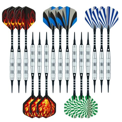 15pcs Professional Darts 18g Sliver Color Safety Soft Tip Darts With ...