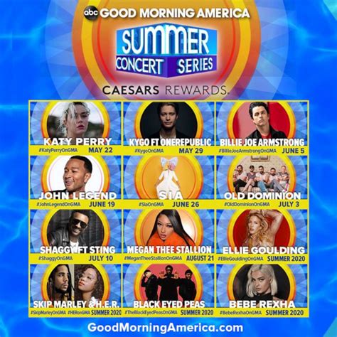 'Good Morning America' 2020 Summer Concert Series lineup: Katy Perry ...