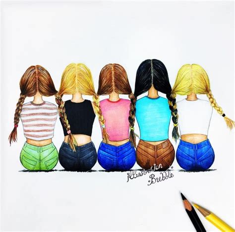 Best friends | Bff drawings, Cute drawings of people, Best friend drawings