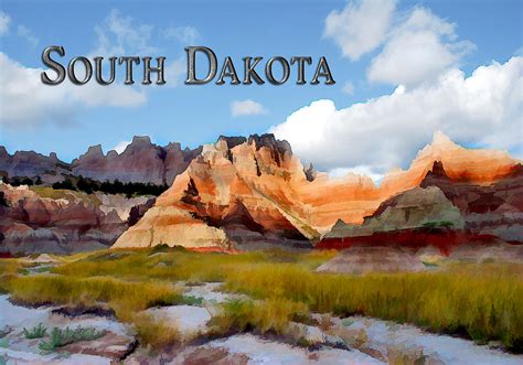 Mountainsand Sky In The Badlands South Dakota Painting by Elaine Plesser