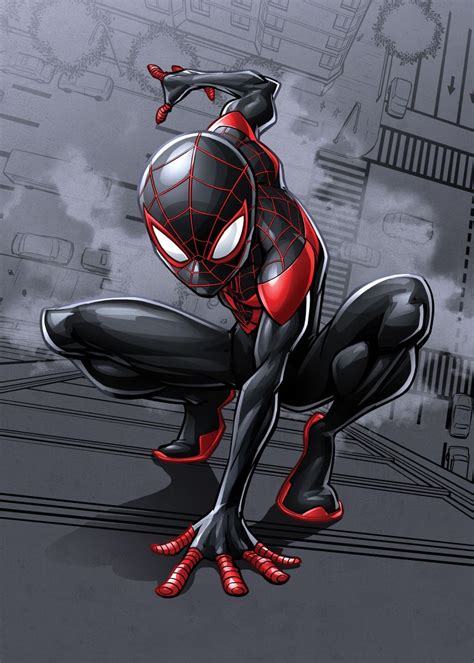 'Spider-Man (Miles Morales)' Poster, picture, metal print, paint by ...