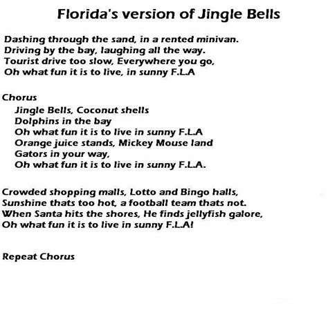 Florida version of Jingle Bells | Parody songs, Funny christmas songs, Song memes