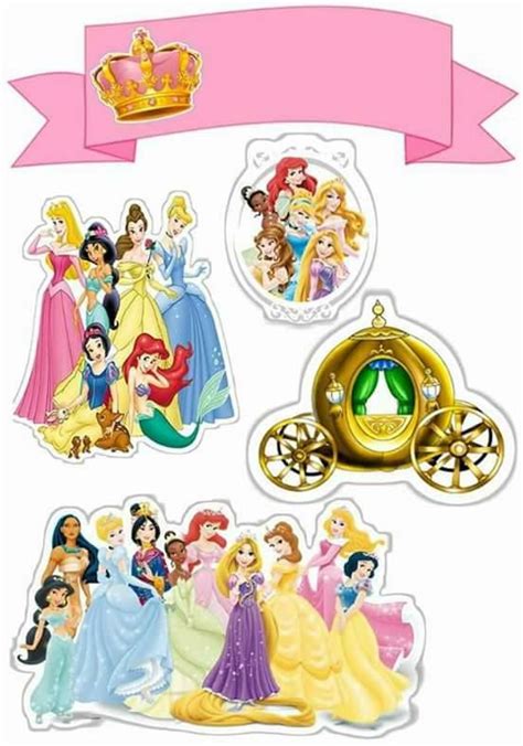 Topo de Bolo de Papel Princesas Disney - Fazendo a Nossa Festa | Bolo de princesa da disney ...