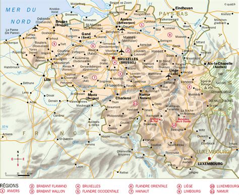 Carte de la Belgique avec les régions : page 2