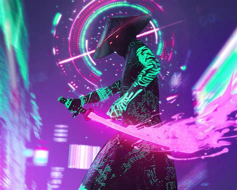 1280x1024 Resolution Neon Samurai Cyberpunk 1280x1024 Resolution Wallpaper - Wallpapers Den