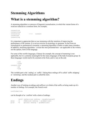 Stemming algorithms | PDF