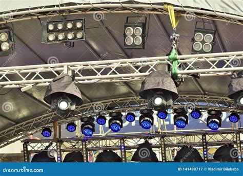 Outdoor Stage Lighting Equipment Stock Image - Image of beam ...