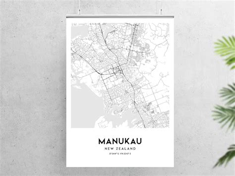 Manukau Map Print Manukau Map Poster Wall Art Manukau City | Etsy