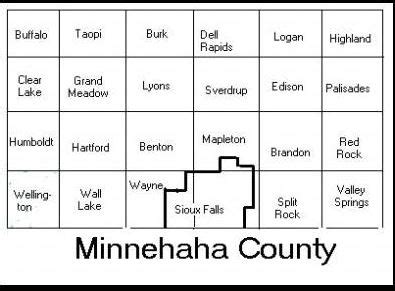 Minnehaha County map - Sioux Valley Genealogical Society