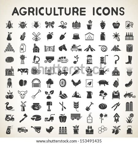 Agriculture Icons Set, Vector - 153491435 : Shutterstock