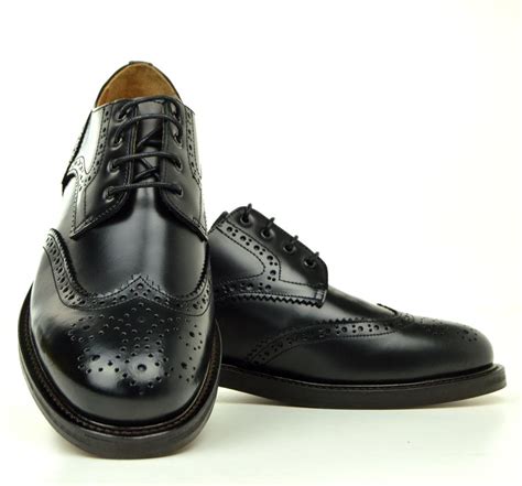 The Blake – Black Leather Brogue Shoes – Mod Shoes