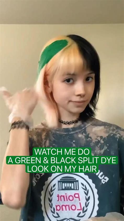 WATCH ME DO A GREEN & BLACK SPLIT DYE LOOK ON MY HAIR | Dyed hair, Hair highlights, Hair tutorial