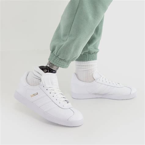 Womens White adidas Gazelle Leather Trainers | schuh