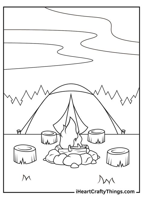 camping coloring pages printable ready for download