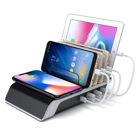 Desktop Charging Station 5 in 1 Multiple Charger Dock Organizer Stand ...