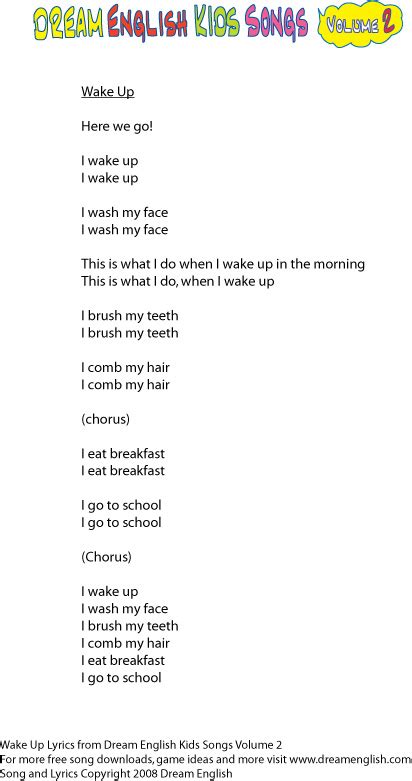 English Songs Lyrics For Students