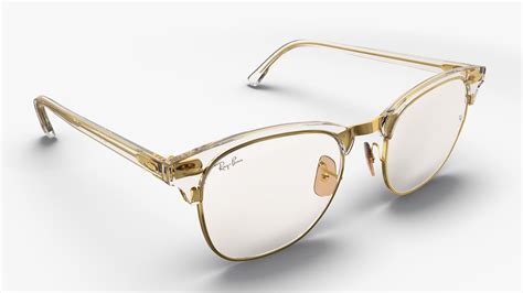 Transparent Ray-Ban Clubmaster Eyeglasses 3D model | CGTrader