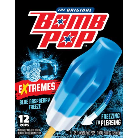 Bomb Pop Extremes Blue Raspberry Freeze Ice Pops (1.75 fl oz) Delivery ...