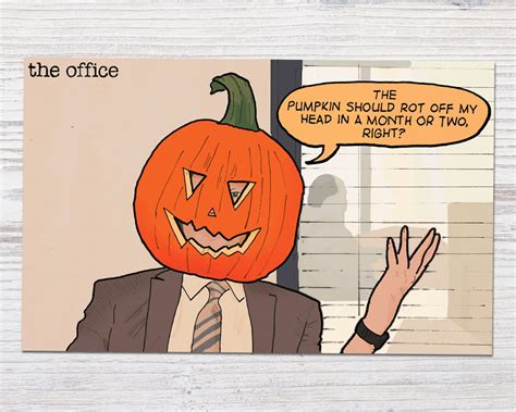 The Office Season 9 Dwight Pumpkin Head Drawing Art - Etsy