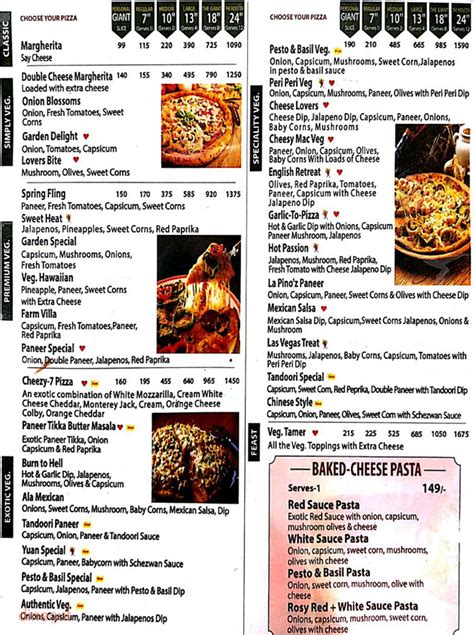 Menu of La Pino'z Pizza, Shahibaug, Ahmedabad | Dineout discovery