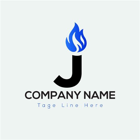 Blue Fire Logo On Letter J Template. Blue Fire On J Letter, Initial Fire Sign Concept 27307184 ...