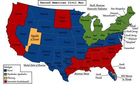 Second American Civil War (My Second Map) Please Critique : r/imaginarymaps