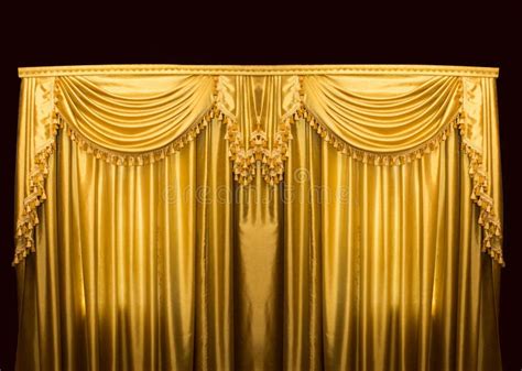 Gold curtains on stage stock photo. Image of front, awards - 68579180