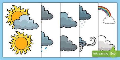 Weather Symbols Cut-Outs - KS1 Weather Resources - Twinkl