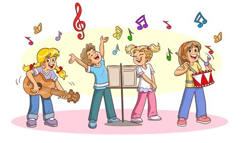 Premium Vector | Cartoon group of children singing in the school choir.vector illustration.