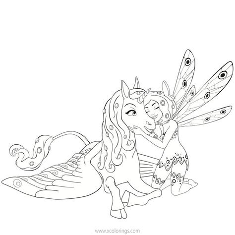 Mia And Me Coloring Pages Mia and Unicorn Onchao - XColorings.com