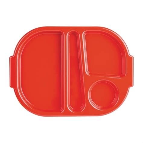 Olympia Kristallon Polycarbonate Compartment Food Trays Red 322mm (Pack ...