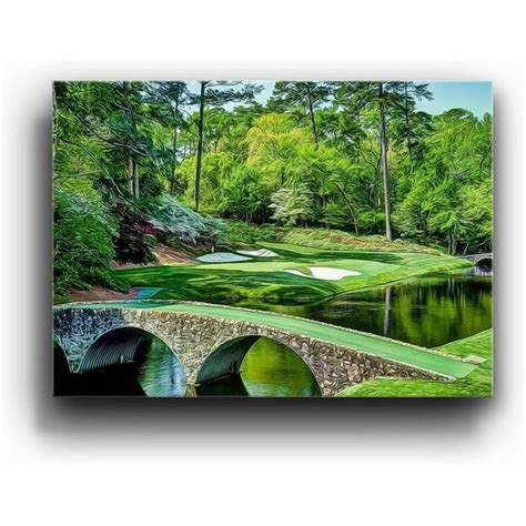 Canvas Poster Prints Augusta Masters Golf Course Landscape Wall Art ...