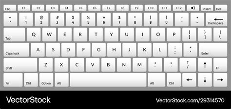 Laptop keyboard computer isolated white key button