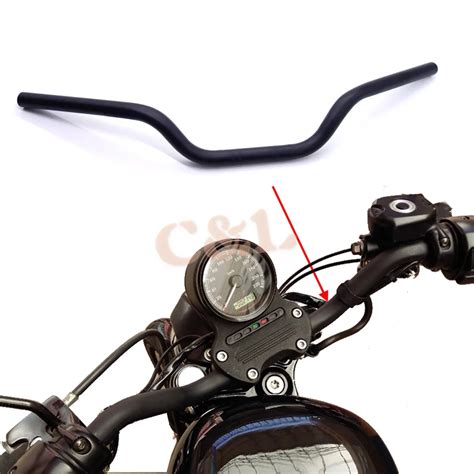 1" 25mm Motorcycle Black Iron Tracker Handlebars Drag Bars For Harley ...