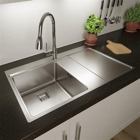 Square Kitchen Sink With Drainer - GESTUFZ