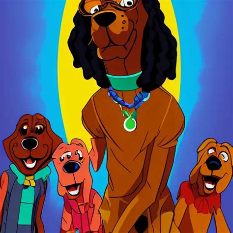 Scooby Doo hanging out with Snoop dogg, digital art, | Stable Diffusion