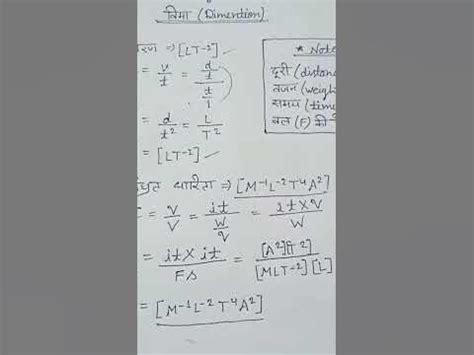 Vima ( Dimension ) | Physics | Class - 11th & 12th | Imp Topic - YouTube