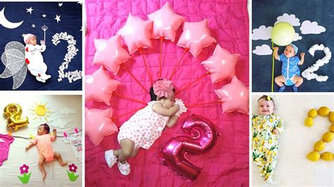 DIY 2 Month Baby Photoshoot ideas at Home/ 2 month baby/ 2 month baby decoration - YouTube