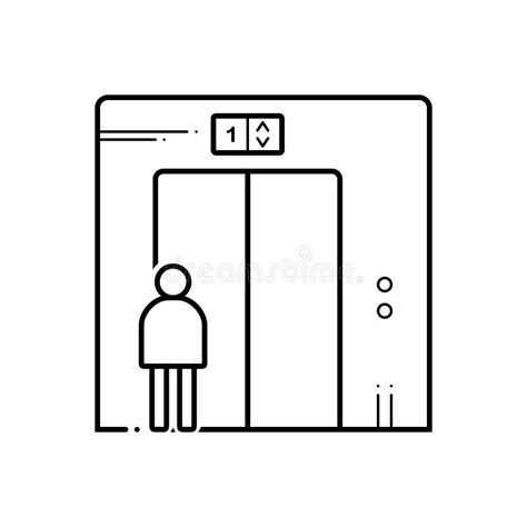 Door Elevator Icon, Outline Style Stock Vector - Illustration of building, close: 178574739