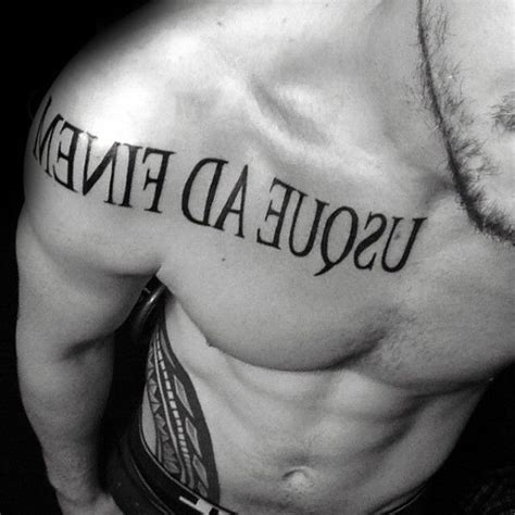 60 Amazing Latin Tattoos for Men | Latin tattoo, Chest tattoo quotes ...