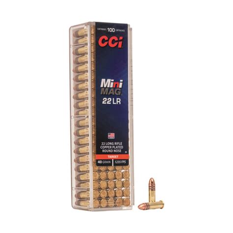 CCI Mini-Mag High-Velocity, .22LR, CPRN, 40 Grain, 100 Rounds - 10510, .22lr Ammo at Sportsman's ...